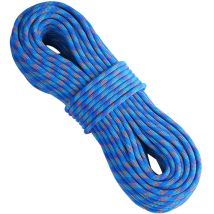 Mophorn - 10.2mm Dynamic Climbing Rope, 60M(197ft) Outdoor Rock Climbing Rope 25KN Breaking Tension, Stretchable Fiber Rope with Steel Snap Hooks for