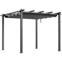Mophorn 10'x10' Pergola extérieure rétractable avec auvent, Fabriquée en aluminium, Pare-soleil moderne pour abris, jardins, terrasses et cours