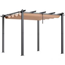 Mophorn - 10'x10' Pergola extérieure rétractable avec auvent, Pergola en aluminium avec auvent rétractable pour abris, jardins, terrasses, cours