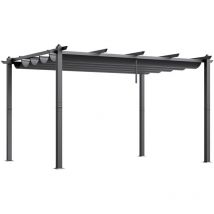 Mophorn - 10'x13' Pergola extérieure rétractable avec auvent, Construction en aluminium, Pare-soleil moderne pour abris, jardins, terrasses et cours