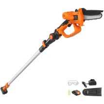Mophorn - 2-in-1 Scie à perche sans fil et mini tronçonneuse, tronçonneuse à perche à batterie 20V 2Ah, capacité de coupe de 5 », portée de 8 pieds,