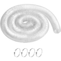 Mophorn - 2.5'' x 10' pvc Dust Collection Hose, flexible résistant à la perforation avec bobine en acier au carbone, inclus 4 x 304 Stainless Clamps,