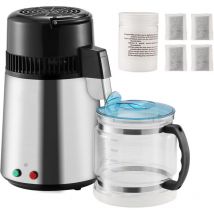Mophorn - 4L Water Distiller Purifier, Stainless Steel Countertop Machine for Home Use, Silver