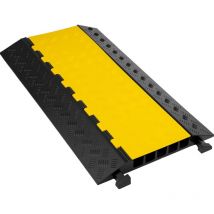 Mophorn - 5 Channel Rubber Cable Protectors 66000lbs Heavy Duty Cord Ramp Driveway Traffic Speed Bumps