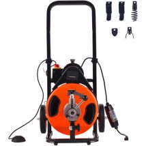 Mophorn - 50 ft 1/2« Electric Drain Cleaner Auto Feed Auger Powerful Motor for Clogged Pipes (Nettoyeur de drains électrique de 50 pieds 1/2 » avec
