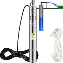 Mophorn - 550W Pompa sommersa per pozzi profondi, 35L/min, 108m di prevalenza, resistente alla sabbia 5%, cavo elettrico di 20m, acciaio inox,