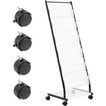 Mophorn - 6-Tier Brochure Display Rack, Floor Standing Magazine Stand with 6 Pockets, Movable with 4 Lockable Wheels for Shop, Office, Exhibition