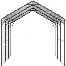 Mophorn - Abri d'auto en métal robuste, abri d'auto extérieur de 10' x 15' avec cadre et toit en acier galvanisé, parois latérales amovibles, pour