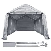 Mophorn - Abri de rangement portable d'extérieur, auvent de tente de garage robuste de 3 x 4 x 2,4 m avec porte à fermeture éclair enroulable et