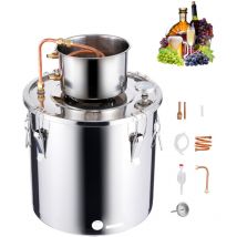 Mophorn - Alambic à alcool, distillateur d'eau-alcool en acier inoxydable de 30 l avec serpentin en cuivre. Kit de fermentation de raffinage de