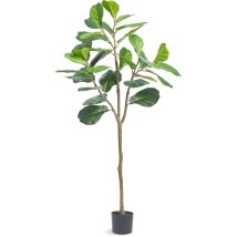 Arbre Artificiel 1556 mm Plante Artificielle pe Haut Figuier Lyre Faux Arbre Vert Pot 150x125 mm Decoration de Style Fausse Plante pour Maison Bureau