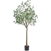 Arbre Eucalyptus Artificiel 1.8m de haut Faux Plante Matériau pe Anti-Tip Tilt Protection Low-Maintenance Lifelike Green Fake Potted Tree Home Office