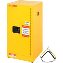 VEVOR Armoire de Securite 85x37x37 cm, Armoire Anti-Feu Jaune 60,6 L, Armoire Coupe-Feu en Acier Lamine a Froid, pour Stocker Deposer Alcool Colle