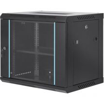 Mophorn Armoire de serveur réseau à montage mural 9U Mophorn, boîtier de rack de 15,5 pouces de profondeur, charge maximale de 200 livres, porte en