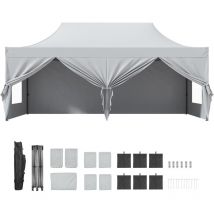 Mophorn - Auvent escamotable, résistant aux uv, imperméable, tonnelle portable de 10 x 20 pi avec parois latérales amovibles, sac à roulettes. Idéal