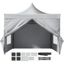 Mophorn - Auvent pop-up, tonnelle portable de 3 x 3 m avec sac à roulettes, parois latérales amovibles, résistante aux uv et imperméable, idéale pour