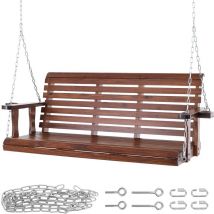 Mophorn - Balançoire de porche en bois de 1,6 m, balançoire de banc de jardin, capacité de charge améliorée de 400 kg, banc de balançoire robuste