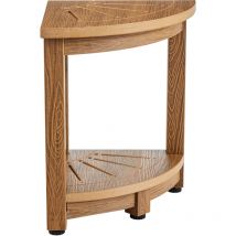 Mophorn - Banc de douche d'angle , hauteur 16,5', rayon de 12,8', polystyrène imitation bois, capacité de 350 lb avec étagère de rangement, résistant