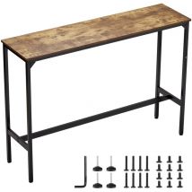 Mophorn - Bartisch Bistrotisch Kneipentisch mit stabilem Metallgestell, schmaler & langer Küchentisch Esstisch (1397 x 381 x 991mm), vielseitiger