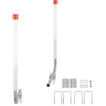 Mophorn - Boat Trailer Guide, 1.57M with led Light, 2PCS Rustproof Galvanized Steel Trailer Guide ons, pvc Pipes Included, Suitable for Ski, Fishing