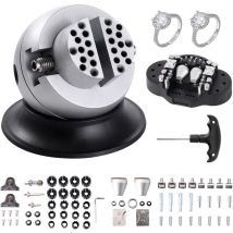 Mophorn - vevor Boulet de Graveur 78 mm Etau de Gravure Base Rotative a 360° Etau a Boule Machoire Reglable avec 70 Accessoires Outil de Reglage de