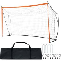 But de futbol portatil, 3,7 x 1,8 m pour adultes et enfants, filet de futboll dans le jardin, grand ensemble de buts d'entraînement, cadre en acier