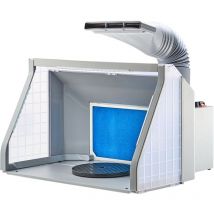 Cabine de peinture aérographe, kit de loisirs portable à deux ventilateurs avec lumières led et tuyau d'extension d'échappement. Idéal pour peindre