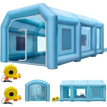 Cabine de peinture gonflable 29,5 x 19,7 x 13 pieds, souffleurs puissants avec système de filtrage - Mophorn