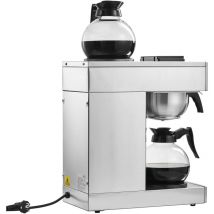 Cafetière à filtre commerciale 12 tasses, 2 carafes en verre, 2 plaques chauffantes, cafetière à verser en acier inoxydable pour restaurant, bureau,