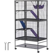 Mophorn - Cage À Furet En Métal À Roulettes De 164,6 Cm, 4 Niveaux Critter Nation. Idéal Pour Les Petits Animaux De Compagnie, Hamster, Cochon D'Inde,