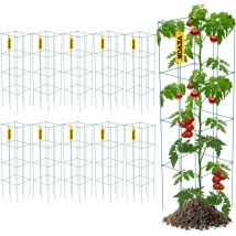 Mophorn - vevor Gabbie per Pomodori, 11,8' x 11,8' x 46,1', 10 Confezioni Gabbie di Supporto per Piante Quadrate, Torri di Pomodoro in Acciaio per