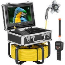 Mophorn - Caméra d'égout avec localisateur 512 Hz, 165 pi/50 m de long, caméra d'inspection de drain à nivellement automatique avec écran hd 1080P de