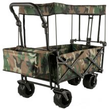Mophorn - Camouflage Chariot pliant pliable auvent amovible 600D Oxford Cloth Roues surdimensionnées Chariot pliant portable Poignées réglables pour