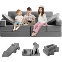 Mophorn - vevor Canape Enfant Convertible Ludique 15 Modules Geometriques Fauteuil pour Enfants Eponge 25D Haute Densite Housse Suede Sofa Modulaire