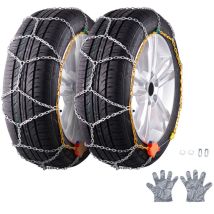 Mophorn - Chaînes de neige, Acier alliage manganèse, Traction d'urgence, Pour voitures/pick-ups/SUV/camions, Argent, Ensemble de 2, Matériau de haute