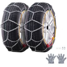 Mophorn - Chaînes de neige, Chaînes de traction de pneus d'urgence, 2 pièces de chaînes de câble pour voitures, suv, pick-ups, camions, Argent,