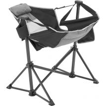 Mophorn Chaise de camping inclinable , capacité de 300 lb, chaise pliante à bascule avec porte-gobelet, sac de rangement, appui-tête et dossier