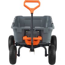 Mophorn - Chariot à benne basculante – Chariot de jardin en polyéthylène avec cadre en acier, capacité de 800 lb, poignée convertible 2 en 1,