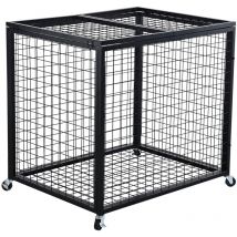 Mophorn - Chariot de rangement à roulettes pour ballons de sport, organiseur en acier pour intérieur et extérieur, cage verrouillable à double