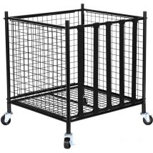 Chariot de rangement pour ballons de sport à roulettes, cage de basket-ball verrouillable avec sangles élastiques, organisateur en acier pour une