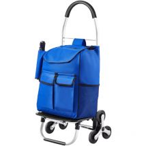 Mophorn Chariot d'escalier 36 L, chariot de courses pliable avec 6 roues et sac en tissu Oxford, chariot d'épicerie et de blanchisserie pour une