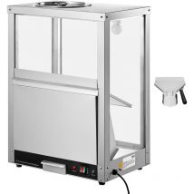 Mophorn - Chauffe-chips nachos commercial 80L - Acier inoxydable, base chauffante et lampe chauffante - Idéal pour les chips nachos, le pop-corn, les