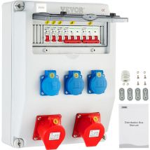 Mophorn - Coffret de Chantier Monophase 2 x 16 a Repartiteur de Courant Mural 230/400 v Coffret Electrique de Chantier Convient au Petrole Traitement