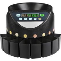 Mophorn - Compteuse de pièces en euros Machine automatique à compter les pièces en euros 220 v / 50 Hz 300 pièces par minute avec 8 tiroirs à pièces