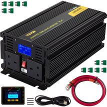 Convertisseur a Onde Sinusoïdale Modifie, 3000W DC12V a AC240V Onduleur en Alliage deAluminium avec Telecommande lcd, Transformateur de Tension pour