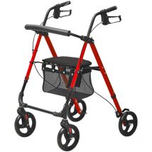 Mophorn - Déambulateur pour personnes âgées et adultes, déambulateur pliable en aluminium léger avec siège et poignée réglables, roues tout terrain