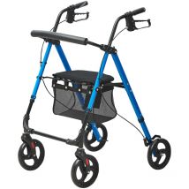 Deambulatore per anziani e adulti, Deambulatore pieghevole in alluminio leggero con sedile e maniglia regolabili, Deambulatore per mobilità