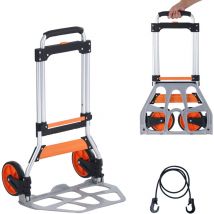 Mophorn Diable pliable , capacité de 275 lb, chariot portable en aluminium, chariot convertible avec poignée télescopique, roues PP+TPR