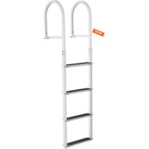 Mophorn - vevor Echelle de quai, 4 marches amovibles, echelle de ponton en alliage dealuminium, charge 500 lb 226 kg, marche 78 mm tapis antiderapant