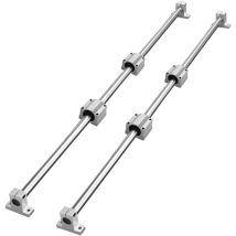 Vevor Ensemble de rails de guidage lineaire, SFC20 1000 mm, 2 rails de guidage SFC20 39,4 po/1000 mm, 4 blocs coulissants SC20, 4 supports de rail,